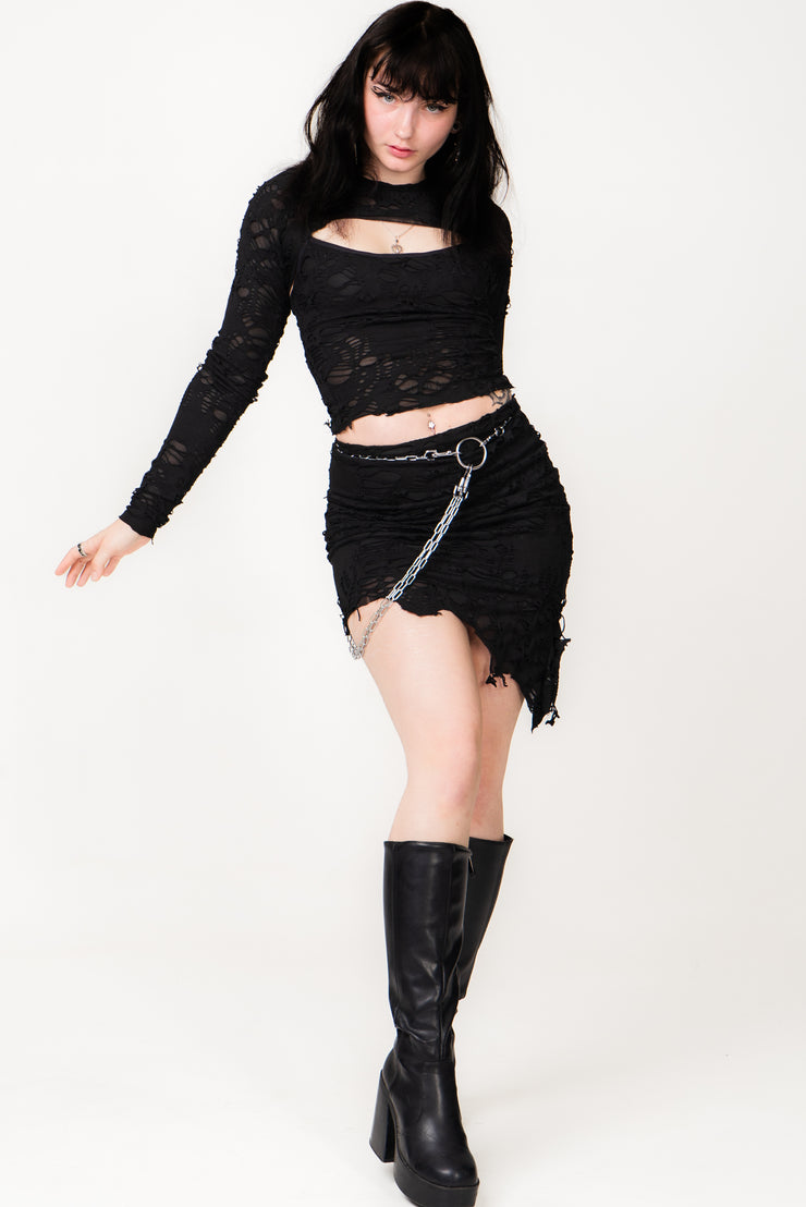 Dark Omen Distressed Skirt