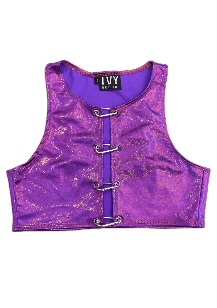 Mila Crop Top - Holographic Purple