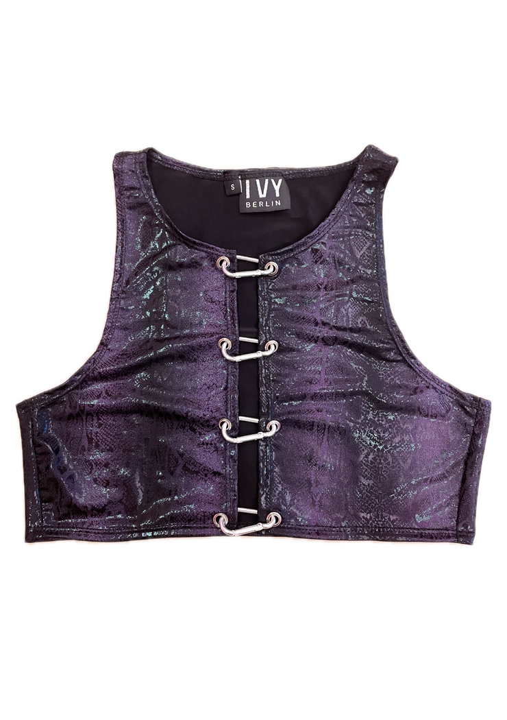 Mila Crop Top - Purple Snake